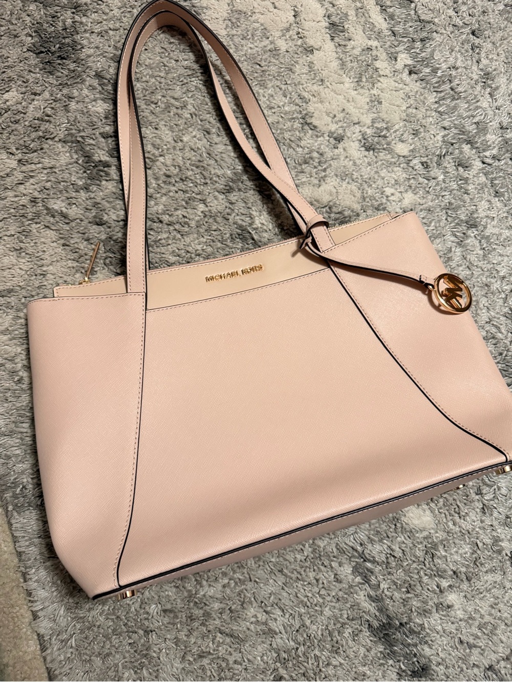 Michael Kors Pale Pink Saffiano Leather Shoulder Bag